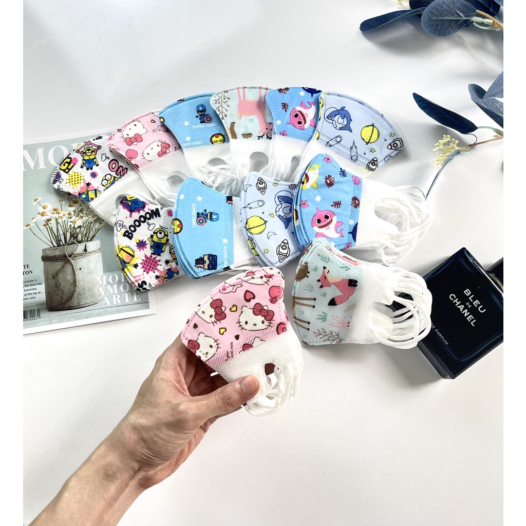 Set 5 Khẩu Trang Hàn Quốc Cho Bé In Hình Ngộ Nghĩnh Cute - Kháng Khuẩn, Chống Bụi Mịn cho bé
