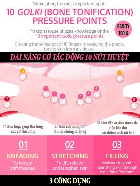 Golki band - nâng cơ V line thon gọn mặt <tặng thêm 1 bộ nút massage thay thế>