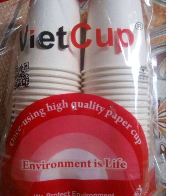 Sét 50 cốc giấy đẹp Việt Cup