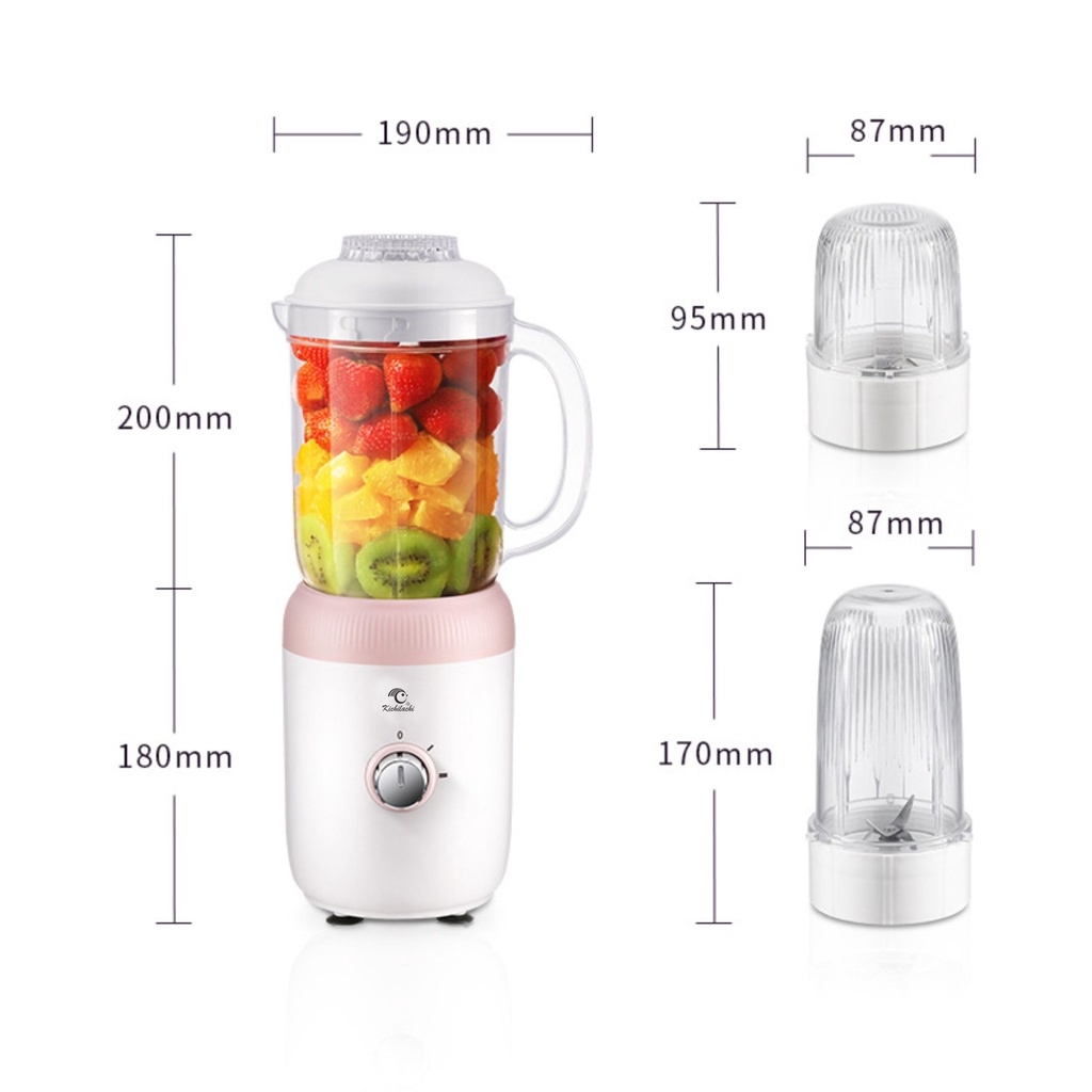 Máy Xay Đa Năng 3 Cối Cho Bé Ăn Dặm Kichilachi Xay Sinh Tố, Xay Hạt, Xay Thịt