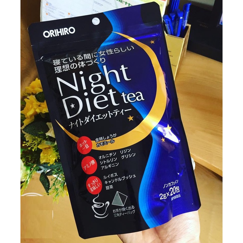 Trà giảm cân Night Diet Tea Orihiro 20 gói/túi Nhật Bản loại bỏ mỡ thừa thanh lọc cơ thể