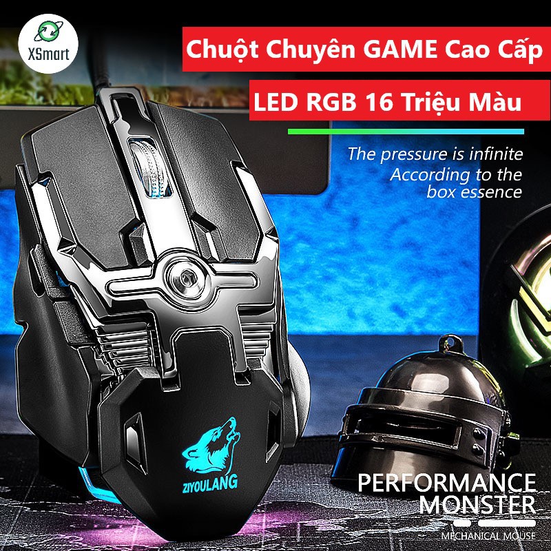 Chuột Cơ Chuyên Game V15 Cao Cấp Led RGB,  8 nút macro chơi game, DPI 6400, kiểu dáng gaming cho máy tính, pc, laptop