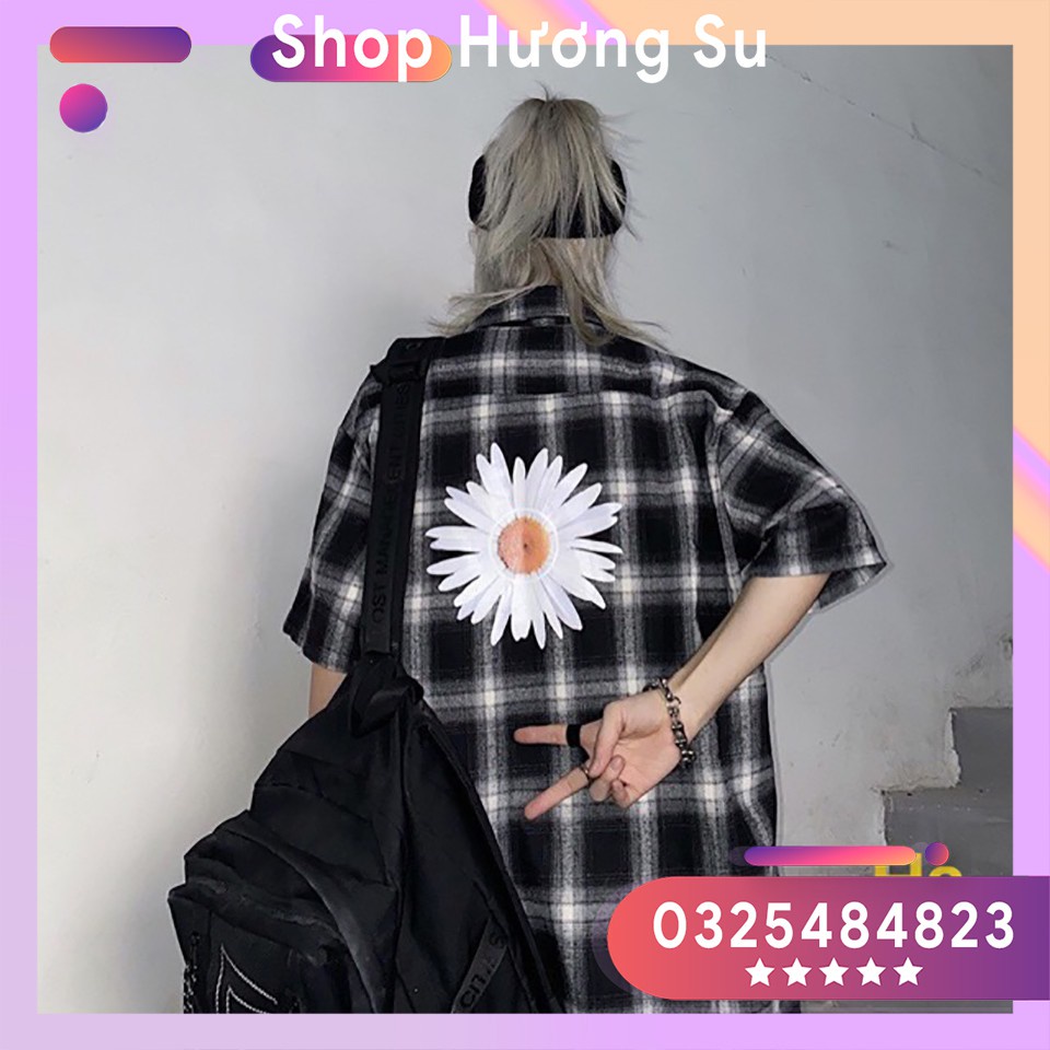 Unisex Áo Sơ Mi Nam Nữ Đẹp Cộc Tay Hoa Cúc Dễ Thương Hot Trend Ulzzang- HươngSu-(A060) !