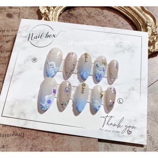 Nail box thiết kế loang gợn sóng đi biển
