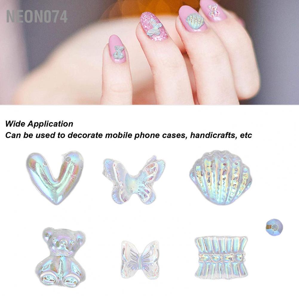 [Hàng mới về] Hộp phụ kiện trang trí móng nghệ thuật bằng nhựa resin 3D sáng bóng thời trang cho nữ