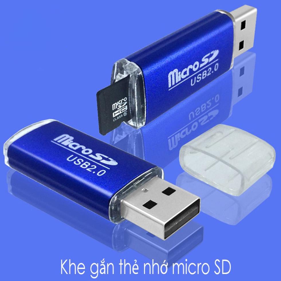 (BẢO HÀNH 12 THÁNG) Đầu đọc thẻ nhớ Micro SD 2.0 Vỏ nhôm, Có Led Báo Tín Hiệu Truyền Tải Dự Liệu Tốc Độ Cao