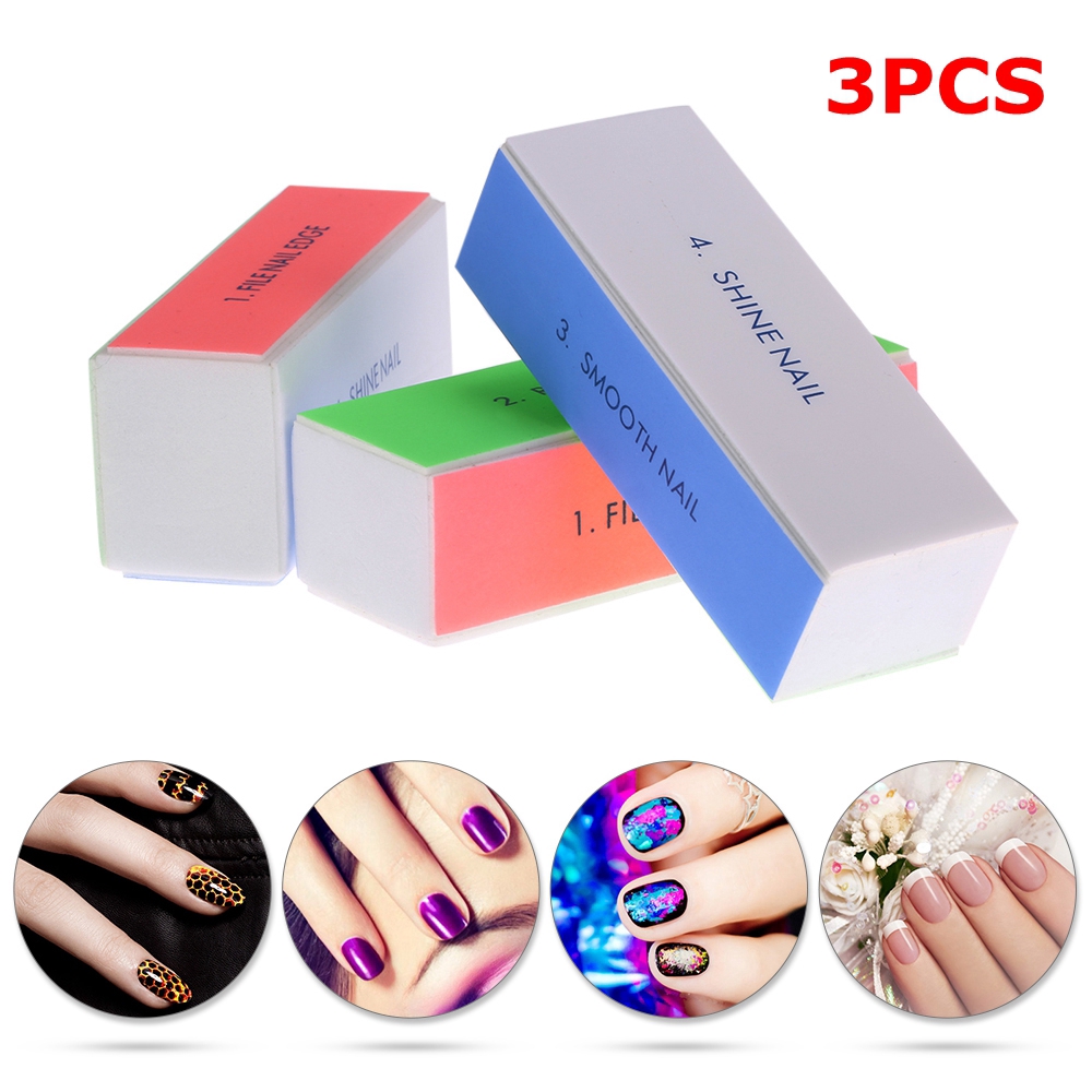 [Hàng mới về] Set 3 dũa móng tay 4 mặt nhiều màu sắc độc đáo