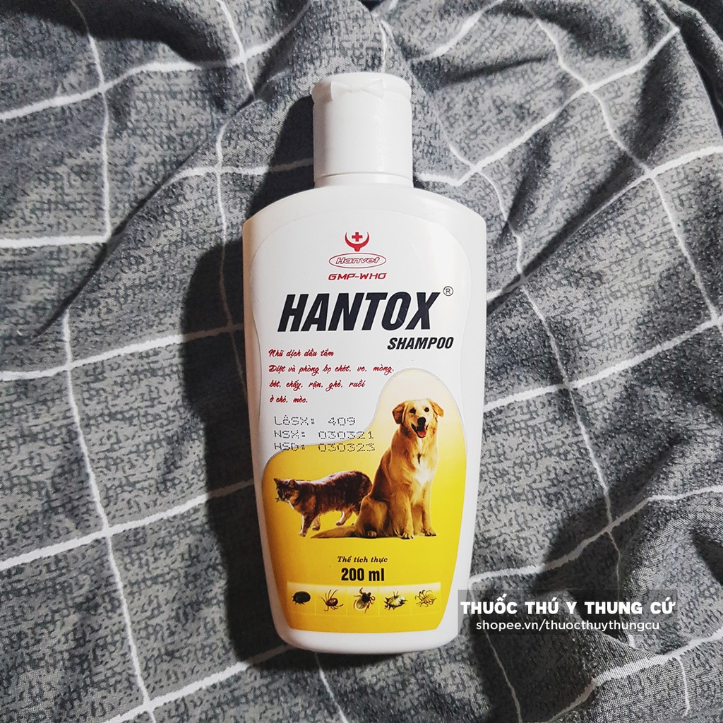 HANTOX SHAMPOO - Sữa tắm trị ve ghẻ, bọ chét chó mèo