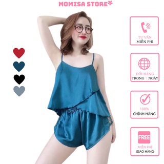 Đồ ngủ sexy, đồ ngủ 2 dây MOMISA08,chất lụa latin mềm mại,vải mềm mịn