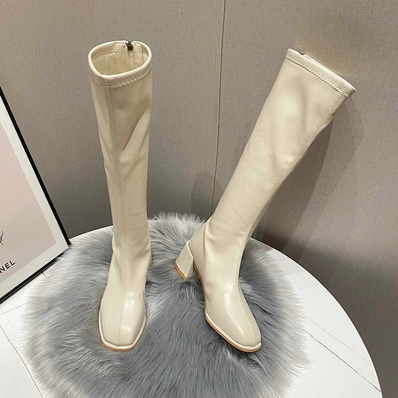 Bốt Đùi Nữ Boot Cao Cổ Đến Gối Chất Da Mềm Gót Vuông 5 Phân Khóa Sau và KHóa Cạnh Hottrend (339-908- Fullbox)