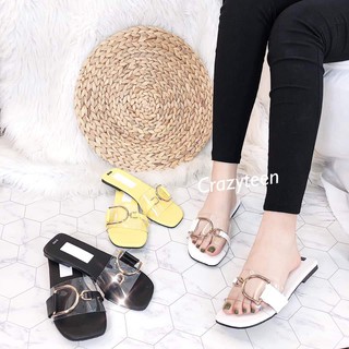 ❤FREESHIP❤ Dép bản ngang quai trong phối khóa thời trang  size lớn 40 41 42 43 44