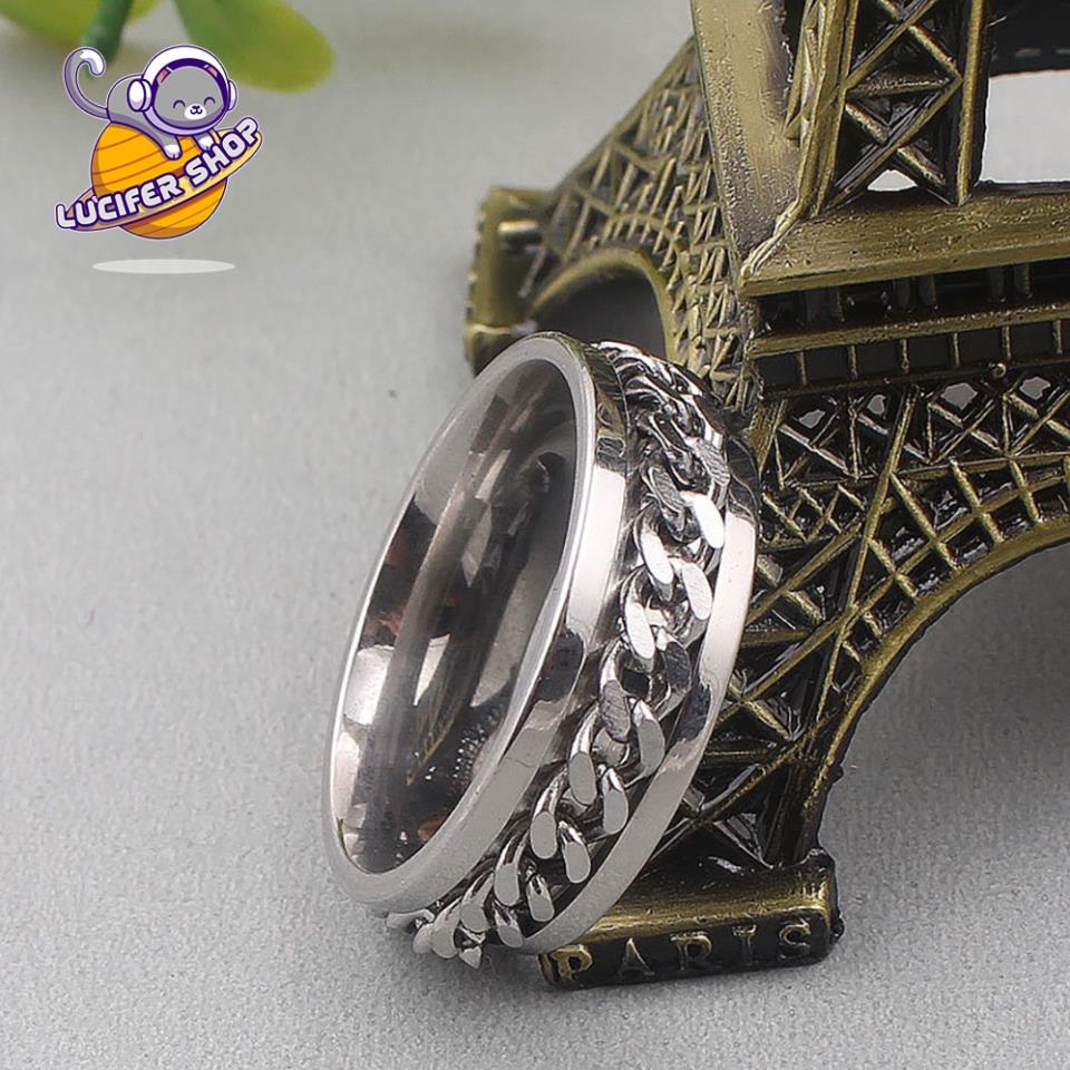 Nhẫn khui bia dây xích xoay unisex nam nữ cao cấp titan mạ giá rẻ bền đẹp
