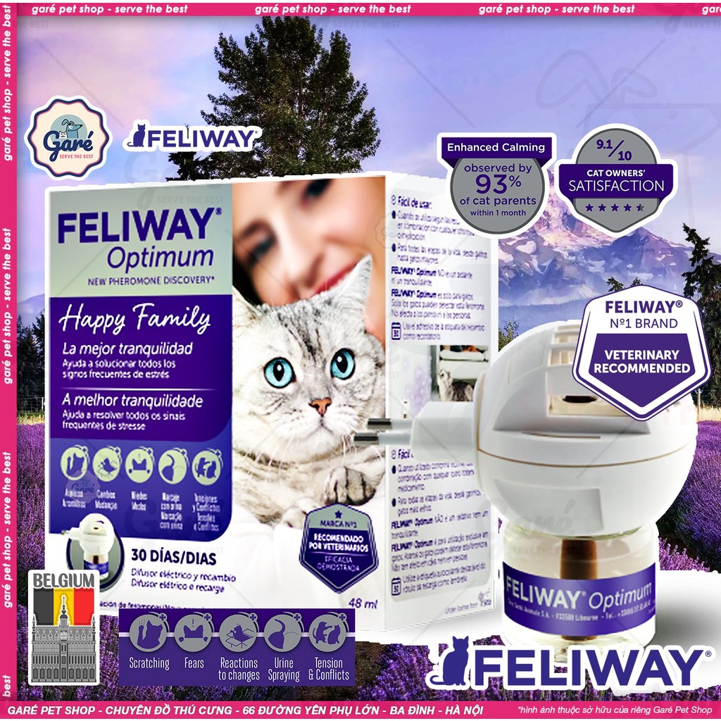 Feliway Classic/Happy Cat/Optimum khuếch tán tinh dầu giúp Mèo thư giãn, giảm căng thẳng ở Mèo - FELIWAY