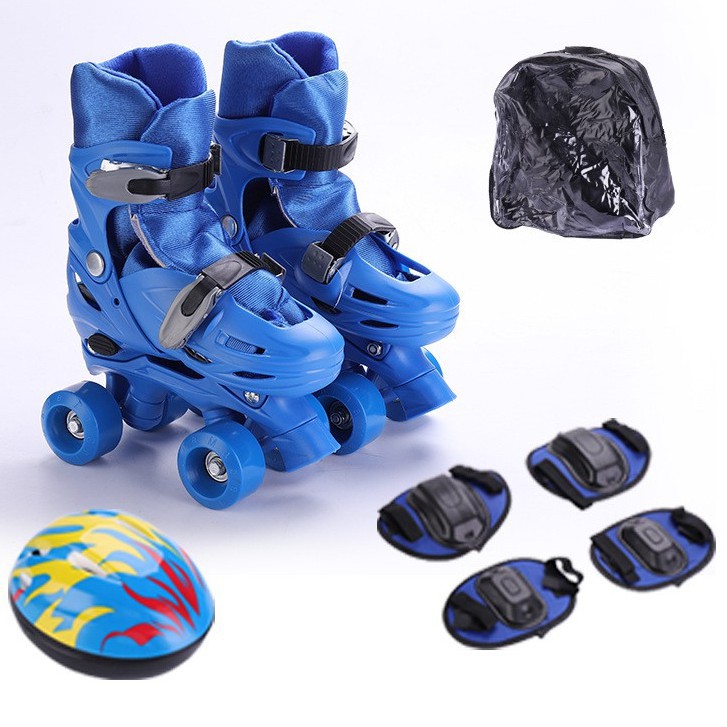 Giày Trượt Patin 2 Hàng Bánh Cao Cấp Cho trẻ thơ Và Người lớn (tặng kèm bảo hộ thủ công+ mũ bảo hiểm)