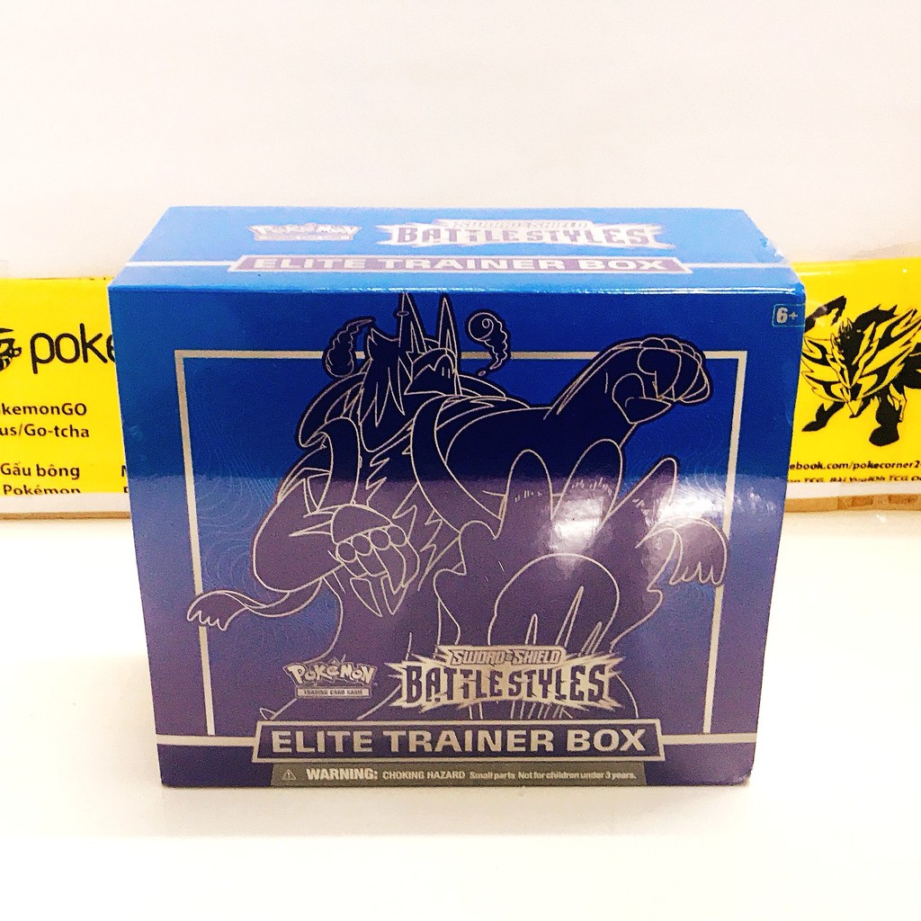 Hộp Bài Pokemon TCG Elite Trainer Box Battle Styles (ETB) Urshifu V Xanh / Đỏ Chính hãng Mới 100%