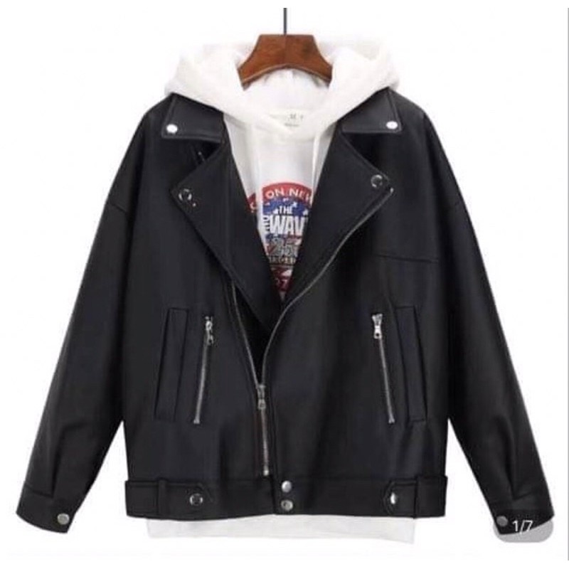 ( Có sẵn XL ) Áo da biker jacket nam kèm theo ảnh thật 100%