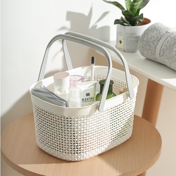 Giỏ Đựng Đồ Dùng Bằng Nhựa Mềm Có Tay Cầm Tiện Dụng Cho Nhà Tắm