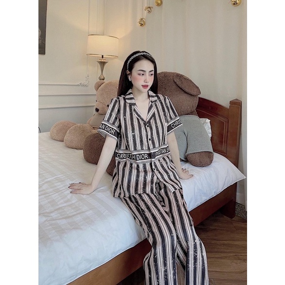 Set đồ ngủ lụa xước ánh kim mềm mịn đẹp thiết kế siêu sang
