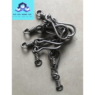 Móc khóa cổ chó- móc xích inõ kèm chống xoắn