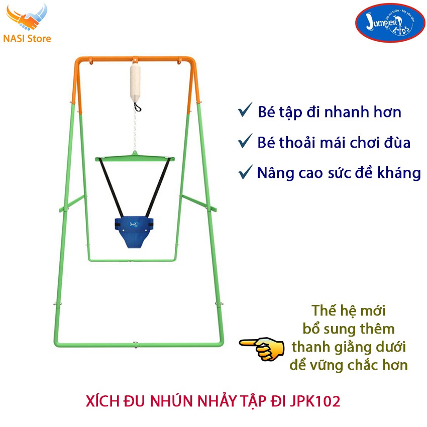 [Voucher Giảm Ngay 50K] Combo xích đu nhún nhảy tập đi cho bé Jumper Kids JPK102 &amp; ghế xích đu tích hợp bàn ăn dặm