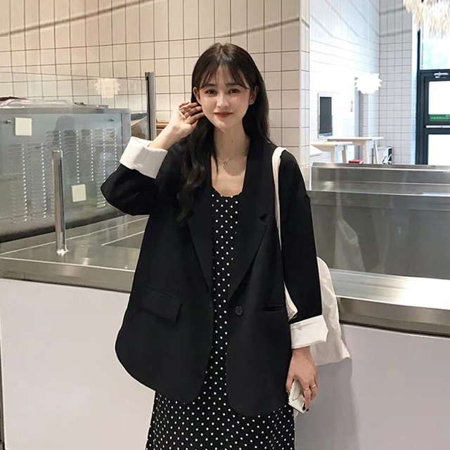 ORDER Set Blazer Hàn Quốc, Set khoác blazer & chân váy nhún/ váy chấm bi