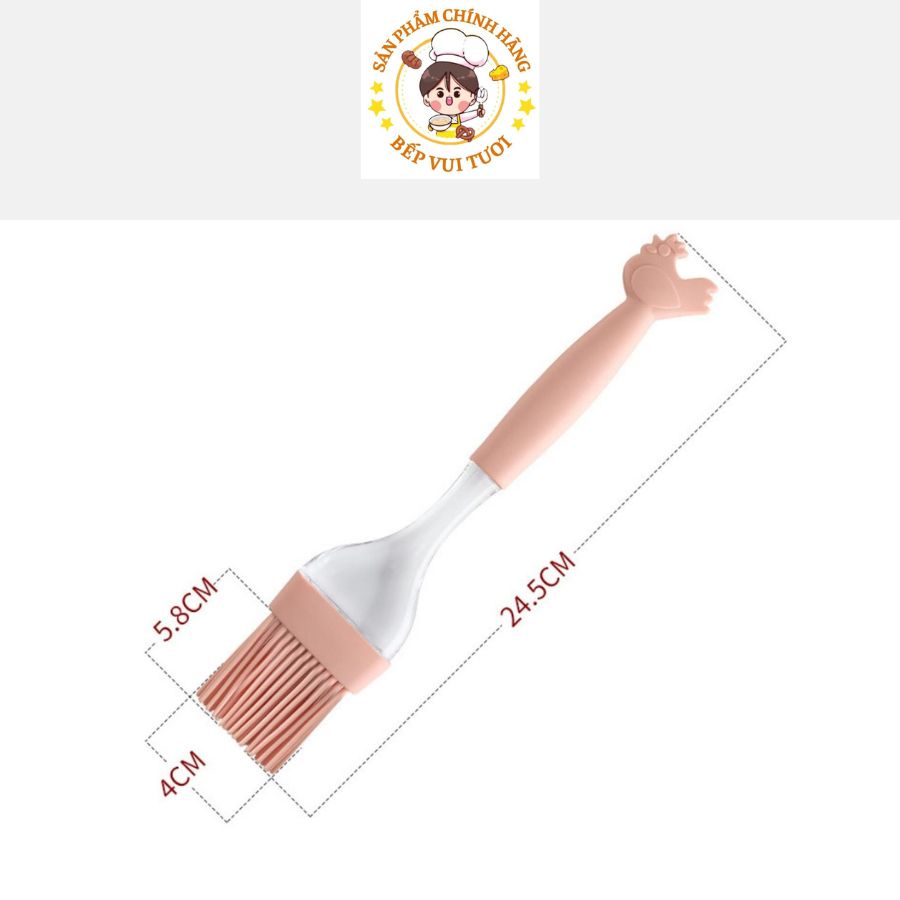 Sét 2 chiếc gồm chổi quét dầu và phới dẹt hình con gà bằng Silicon chống dính tiện dụng