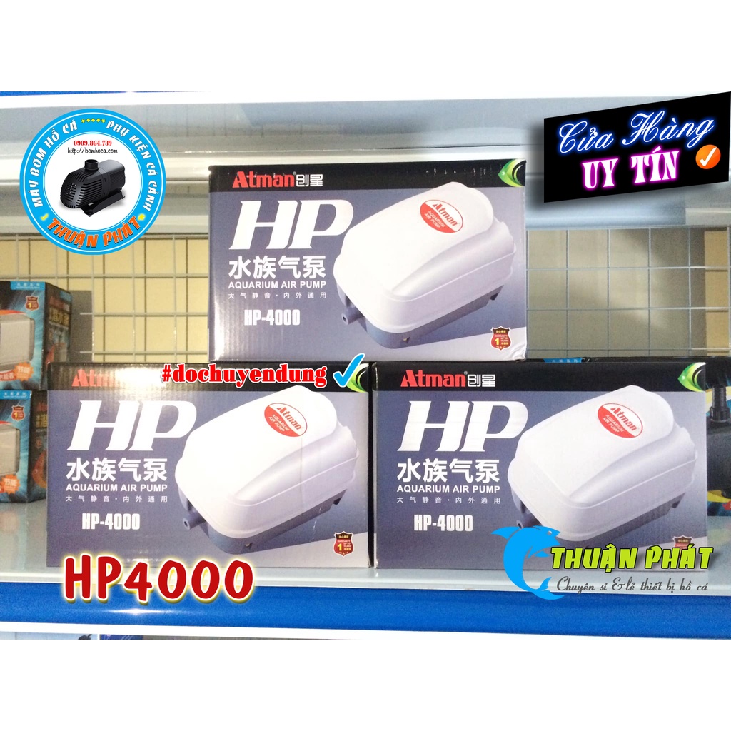 Máy sục khí, sủi khí Oxy Atman Hp 4000 | HP 8000 | HP 12000  Không Tích Điện