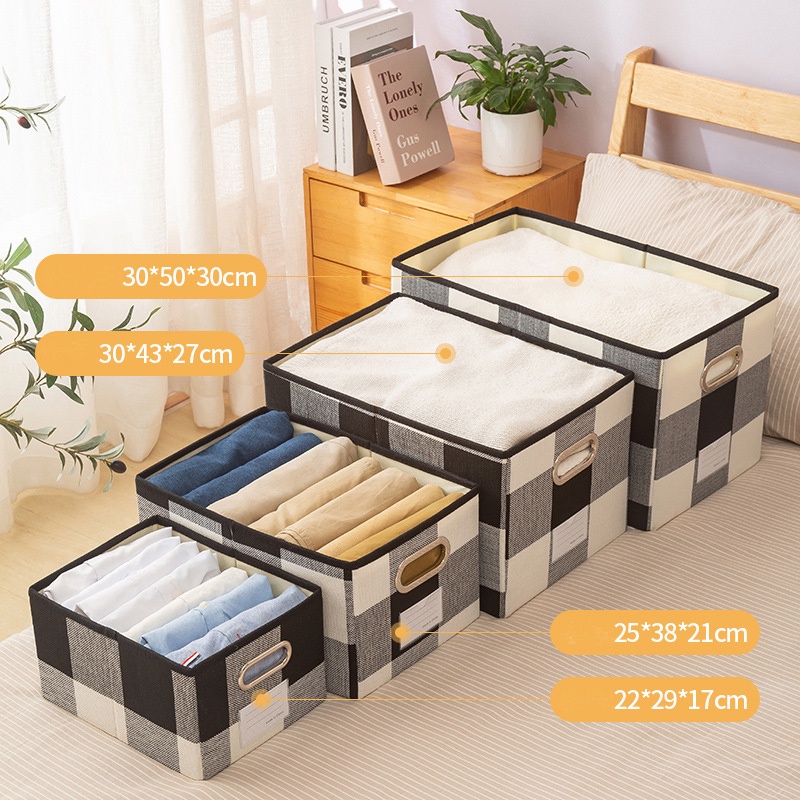Hộp Đựng Quần Áo Bằng Vải Lanh Cotton Sức Chứa Lớn Có Thể Xếp Gọn Sắp Xếp Gọn Gàng Cho Nhà Ở Ốp