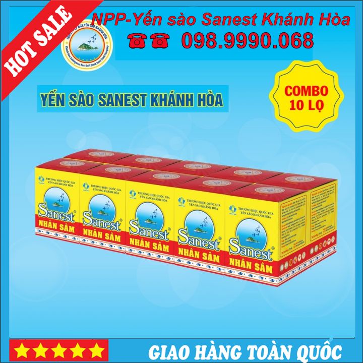 Nước Yến sào Khánh Hòa Sanest Fucoidan Nhân sâm đóng lọ 70ml - 700
