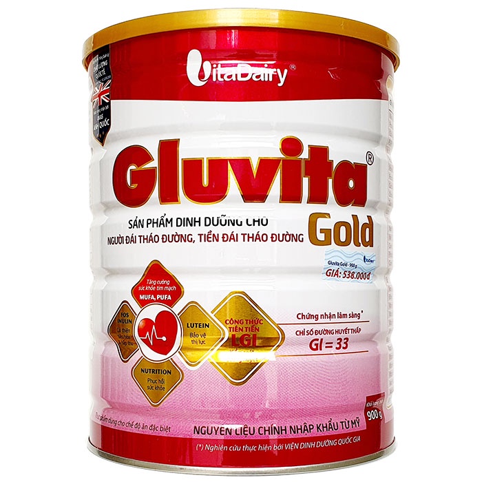 (CHÍNH HÃNG) Sữa bột Vitadairy Gluvita Gold 900g