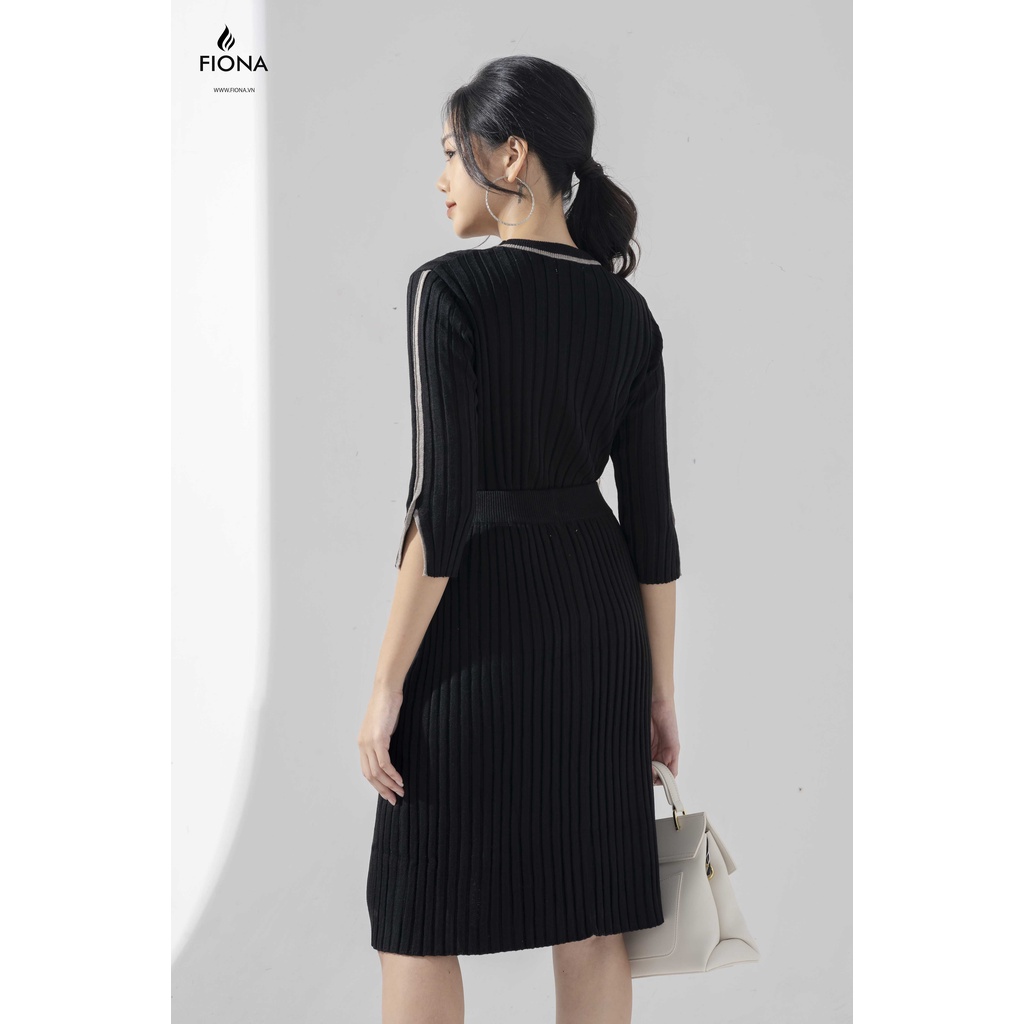 Áo Len nữ Cổ Tròn FIONA, Áo Len Xẻ Tay Thời Trang Thu Đông Mã F850730