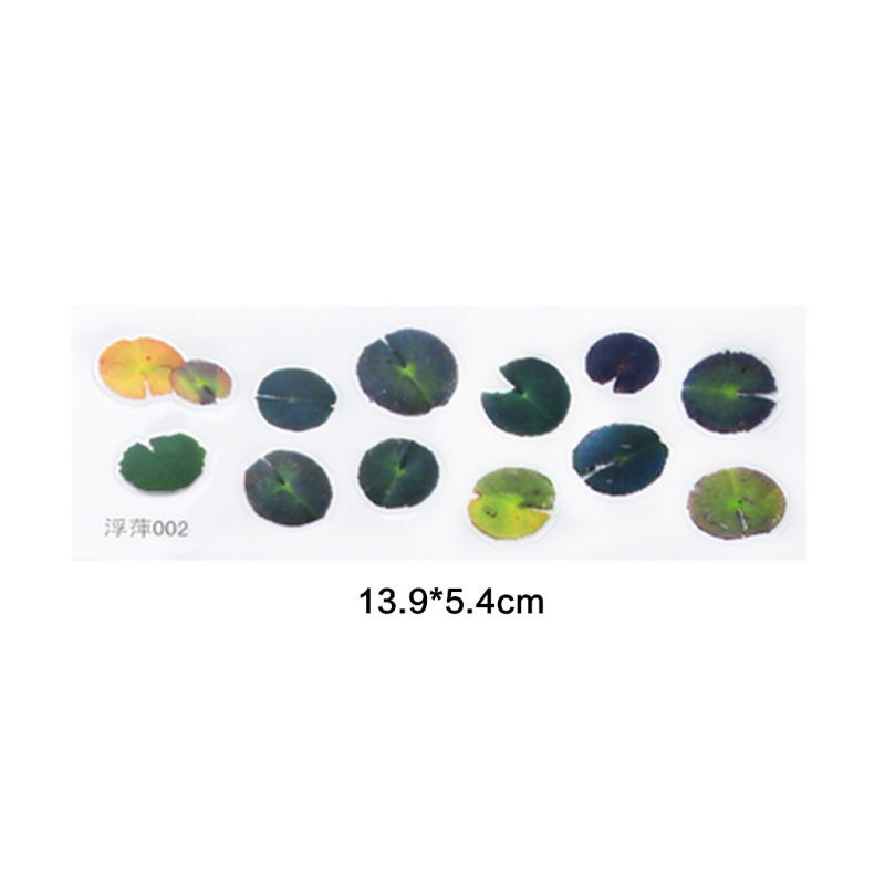 Set 16 miếng dán hình cá vàng/ lá/ bèo 3D bằng nhựa epoxy resin trang trí thủ công