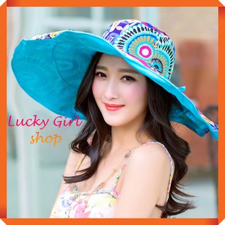 [HOT 2020] 👒Mũ/ Nón Vải Rộng Vành Thời Trang Hai Mặt Gấp Gọn Tiểu Thư - Lucky Girl shop