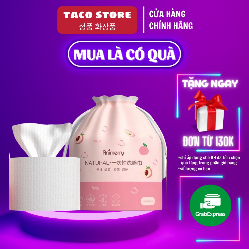 Khăn Mặt Khô Aminerry (Dùng 1 Lần, Tẩy Trang Lau Khô Lau Ướt, Khăn Lau Mặt Trái Đào Siêu Mềm Mịn)
