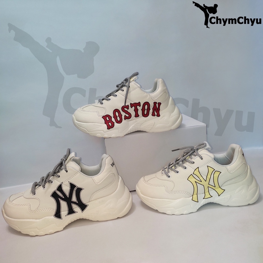 Giày thế thao nam nữ MLB logo 3D, Giày Boston, LA, New york mẫu mới ra 2021 bản cao cấp Full box bill