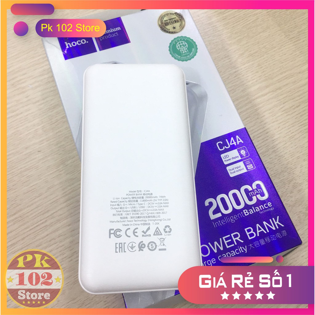 Pin Sạc Dự Phòng CHÍNH HÃNG Hoco CJ4A Bảo Hành 12 Tháng - 20.000mAh cực bền (PK102store)