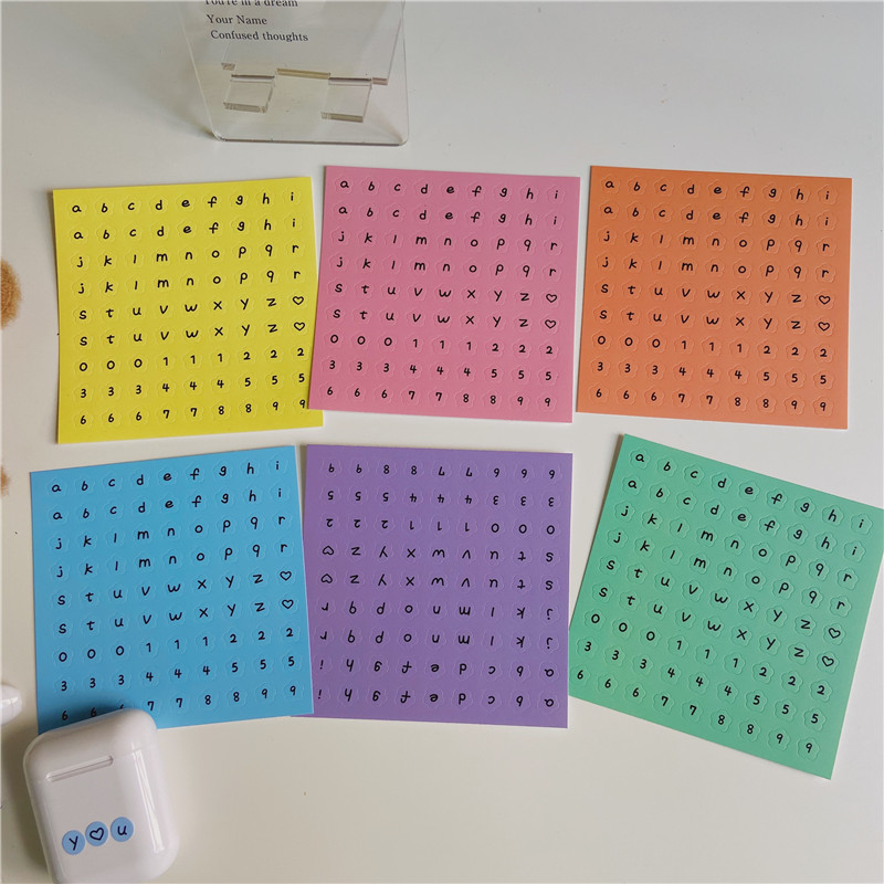 Nhãn dán trang trí thiết kế chữ cái nhiều màu đẹp mắt