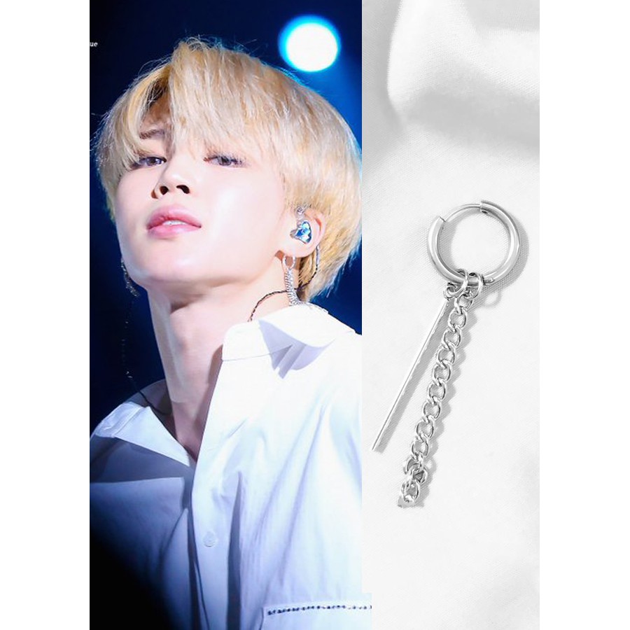 Khuyên tai Jimin BTS, unisex, titan không gỉ