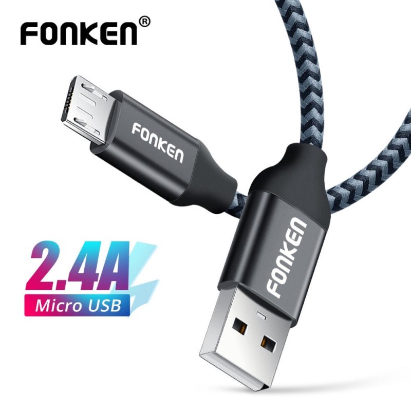 Cáp sạc nhanh FONKEN FY103 2.4A Micro USB dài 0.2/ 0.3/ 1/ 2/ 3m