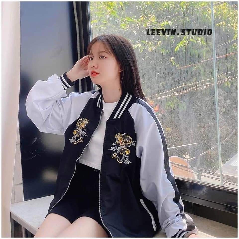 Áo Bomber Thêu Rồng Chất Gió Siêu Hót (kèm ảnh thật)