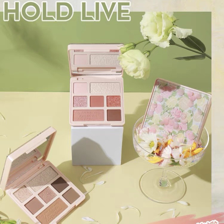 Bảng phấn mắt 7 màu HOLD LIVE tông cam đào cam đất Paris Garden Eyeshadow Palette xinh xắn HL527 HLIV80