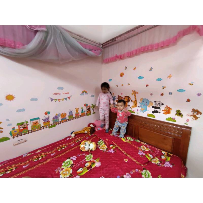 Tranh Dán Tường Cho Bé (SIÊU RẺ) - Decal Dán Tường Cho Bé - Tranh Dán Đoàn Tàu TE16