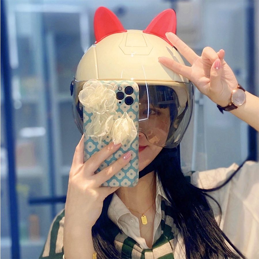 Tai Mèo Gắn Trang Trí Mũ Bảo Hiểm Cute Nhiều Màu Siêu Xinh Độc Lạ