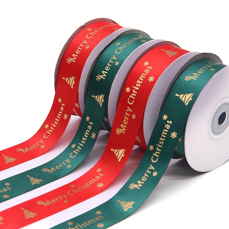 Dây Ruy Băng Bằng Vải Lanh In Hoạt Hình Nhiều Màu Cổ Điển Dùng Trang Trí Giáng Sinh / Năm Mới