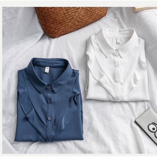 Áo sơ mi nữ cổ bèo cách tân