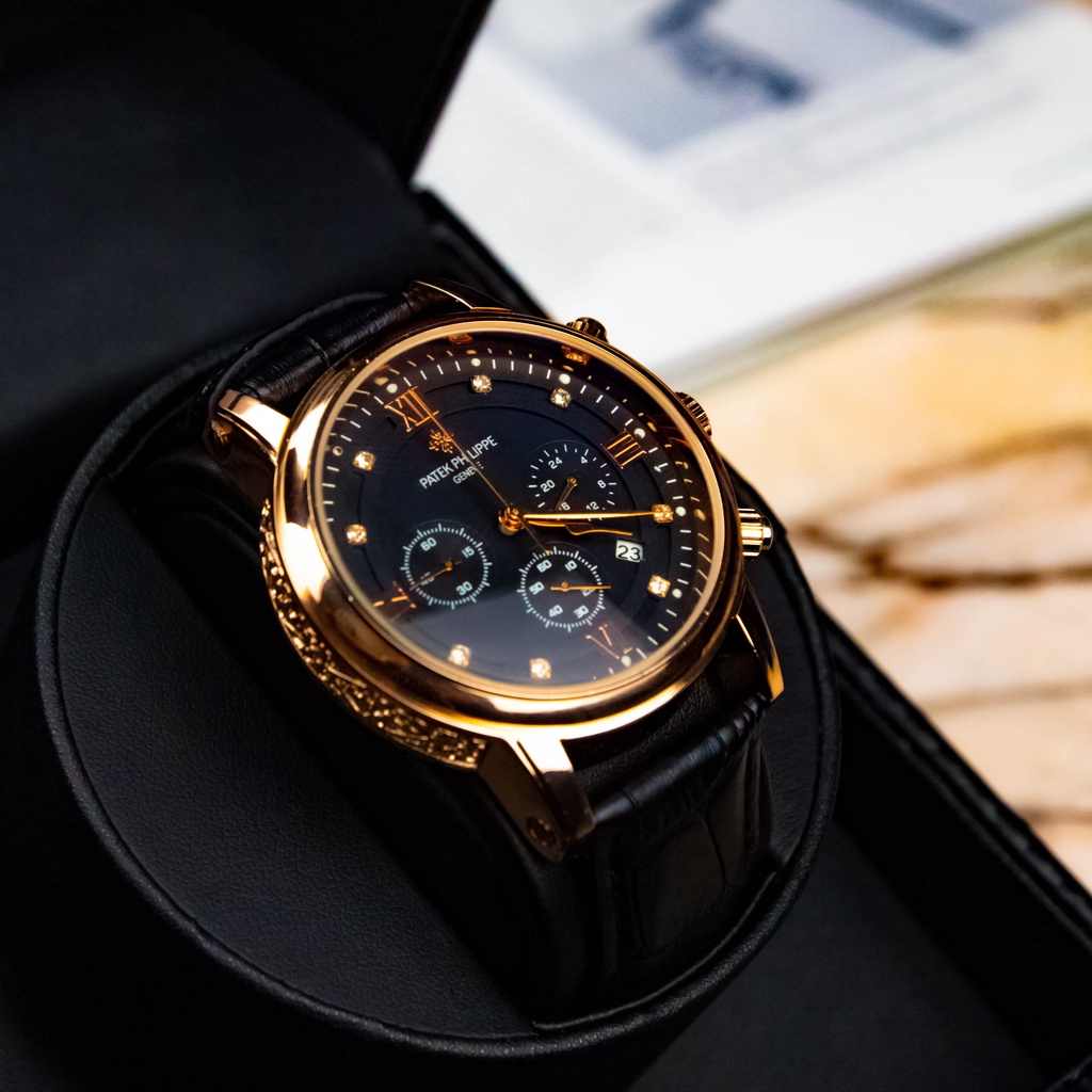 Đồng Hồ Nam dây da PATEK.PHILIP 6 kim Dáng Thể Thao Thời Trang Mặt Đen | BigBuy360 - bigbuy360.vn