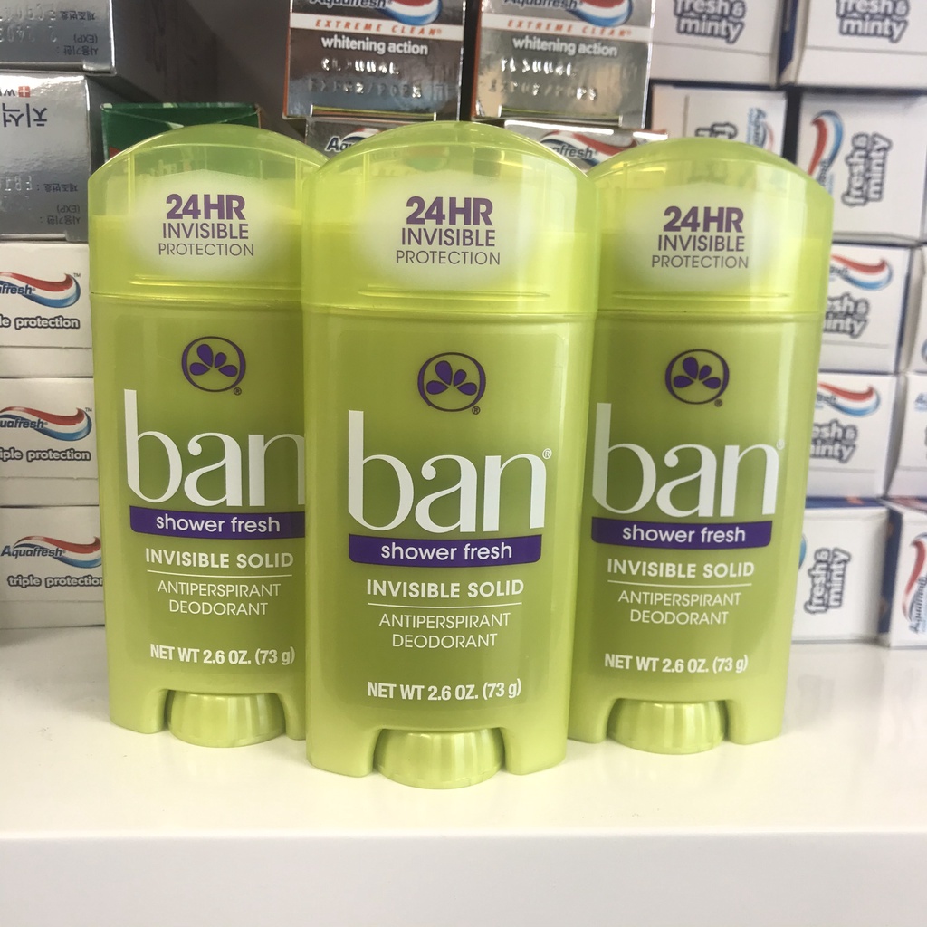 Lăn khử mùi hôi nách BAN Invisible Solid Antiperspirant Deodorant 73g (che tên)