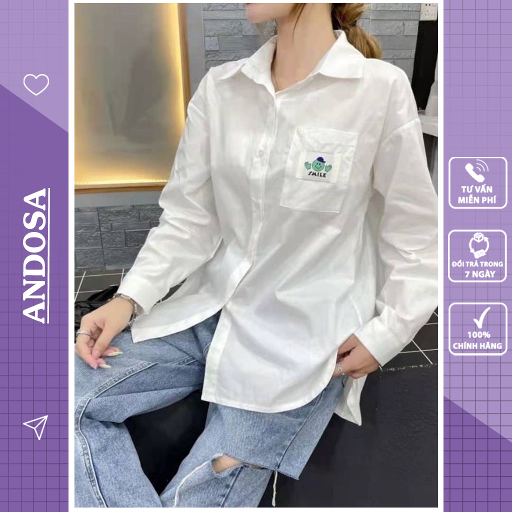 Áo sơ mi nữ tay dài form rộng đẹp kiểu công sở hàng nhập Quảng Châu ANDOSA SM16