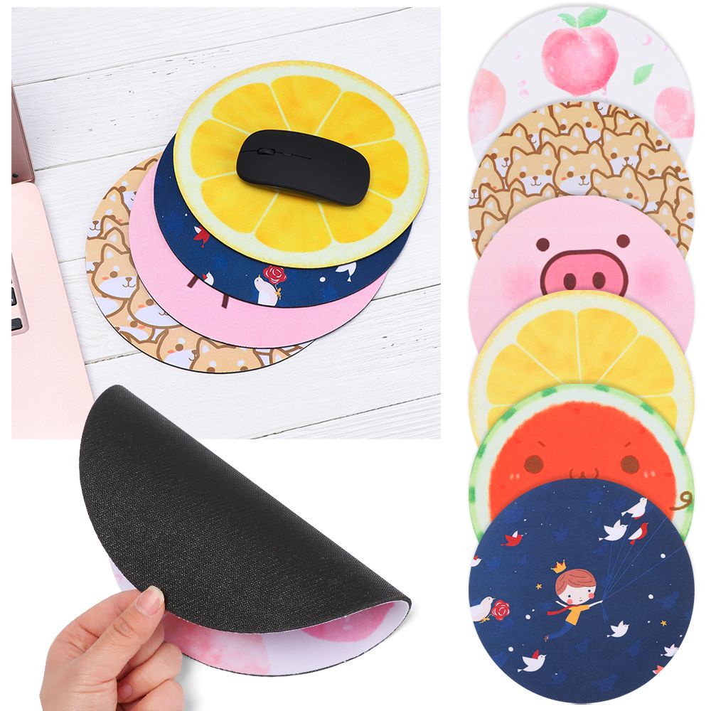 Tấm lót chuột và bàn phím hình tròn bằng cao su mềm chống trượt siêu bền