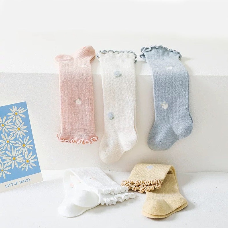 Vớ Lưới Dài Tới Gối In Hoa Phong Cách Công Chúa Dành Cho Bé Gái